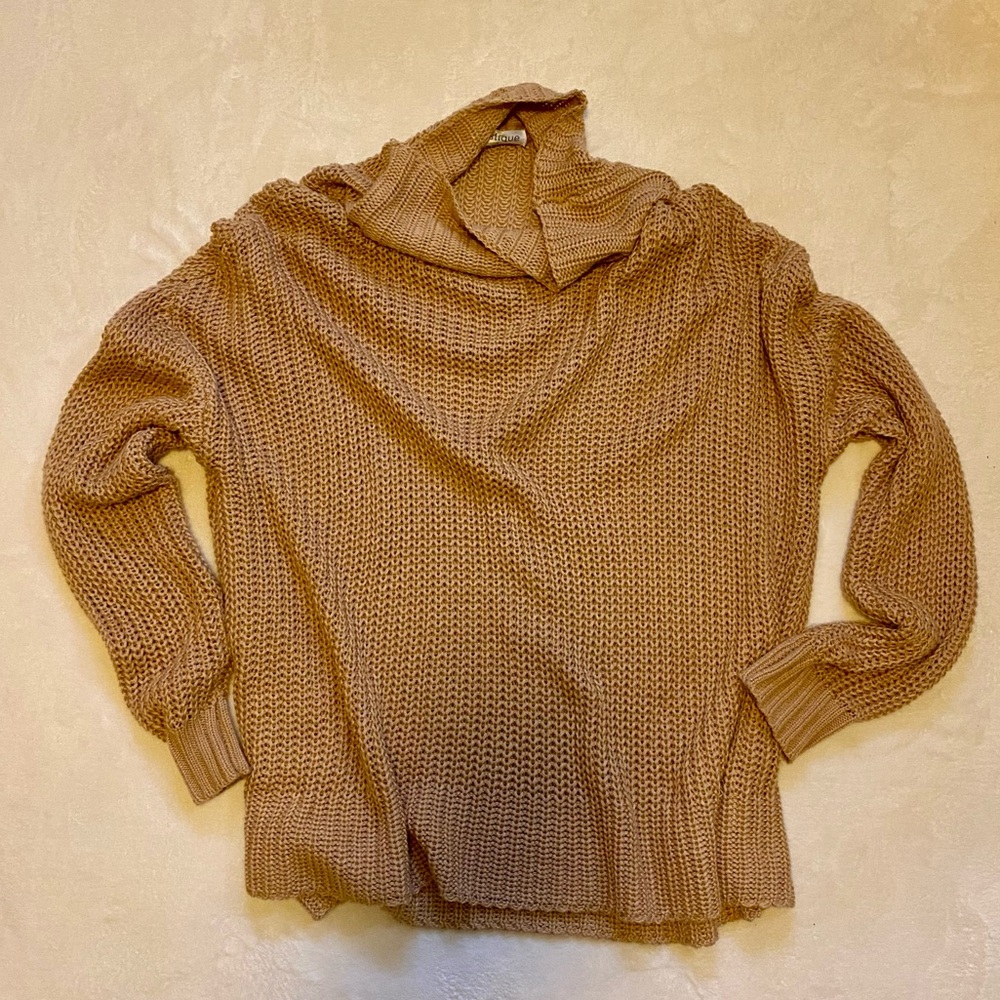Boutique knit cowl neck sweater